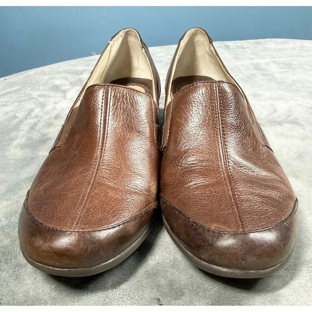 Hush Puppies Loafers Mens 11 Brown Leather Slip On Casual Comfort Shoes